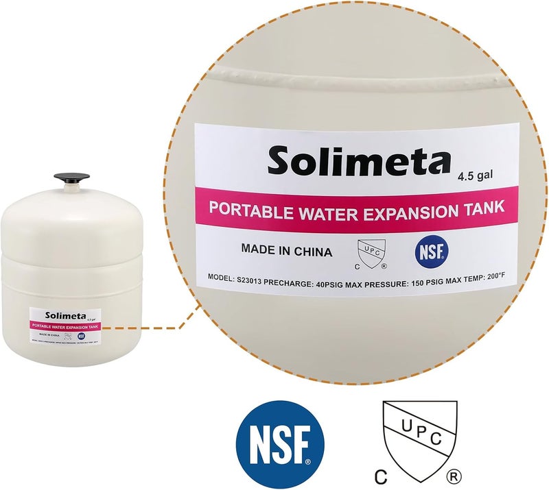 Solimeta 4.5 Gallon Potable Water Expansion Tank With Adjustable Wall Mounting Bracket - Image 3